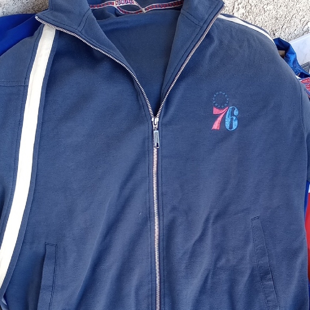 Blue Zip-Up Jacket with 76 Logo